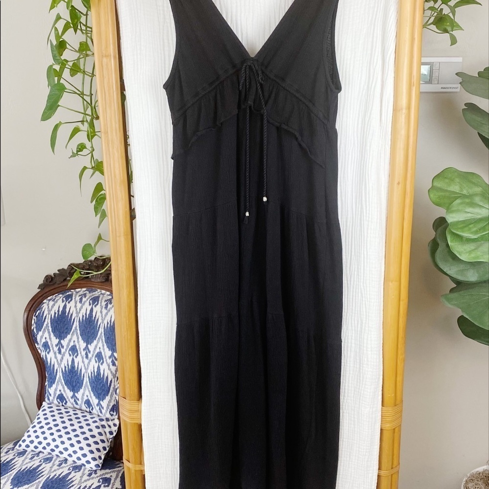 SANCTUARY DELPHINA TIERED BLACK MAXI DRESS - Picture 7 of 15